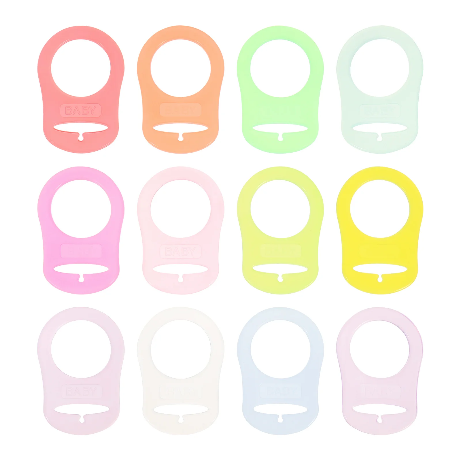 

12Pcs Baby Pacifier Clip Adapter Silicone Rings Durable Food Grade Safe Soother Accessories Replacement Baby Shower Gift