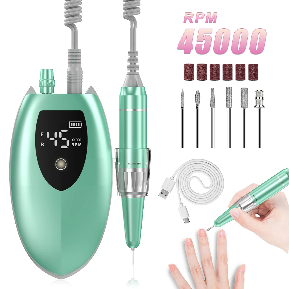 جديد 2024 طلاء الأظافر شحن المحمولة الكهربائية مزيل الأظافر الجلد الميت طحن آلة تلميع الأظافر