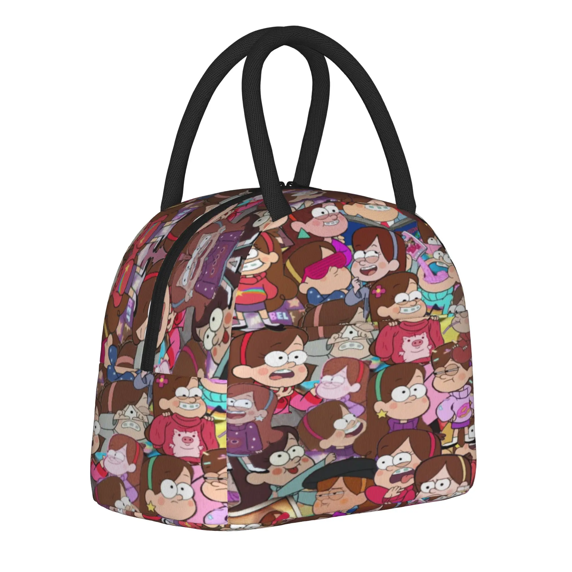 Gravitys Falls Thermal Insulated Lunch Bags for Travel  Portable Food Container Bags Men Women Cooler Thermal Lunch Boxes