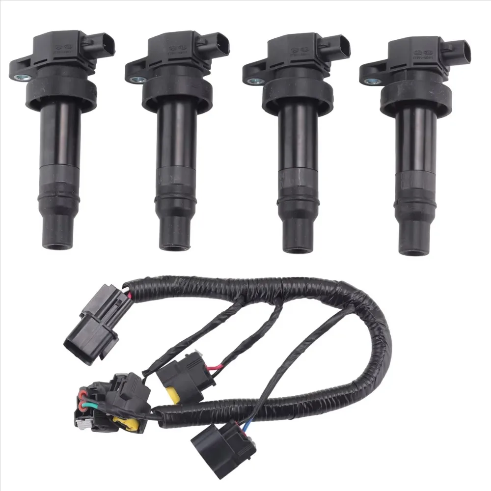 4Pcs 27301-2B010 Ignition Coil with Line for Hyundai Elantra IX35 IX20 I30 Kia Soul Ceed High Performance Coil  embly