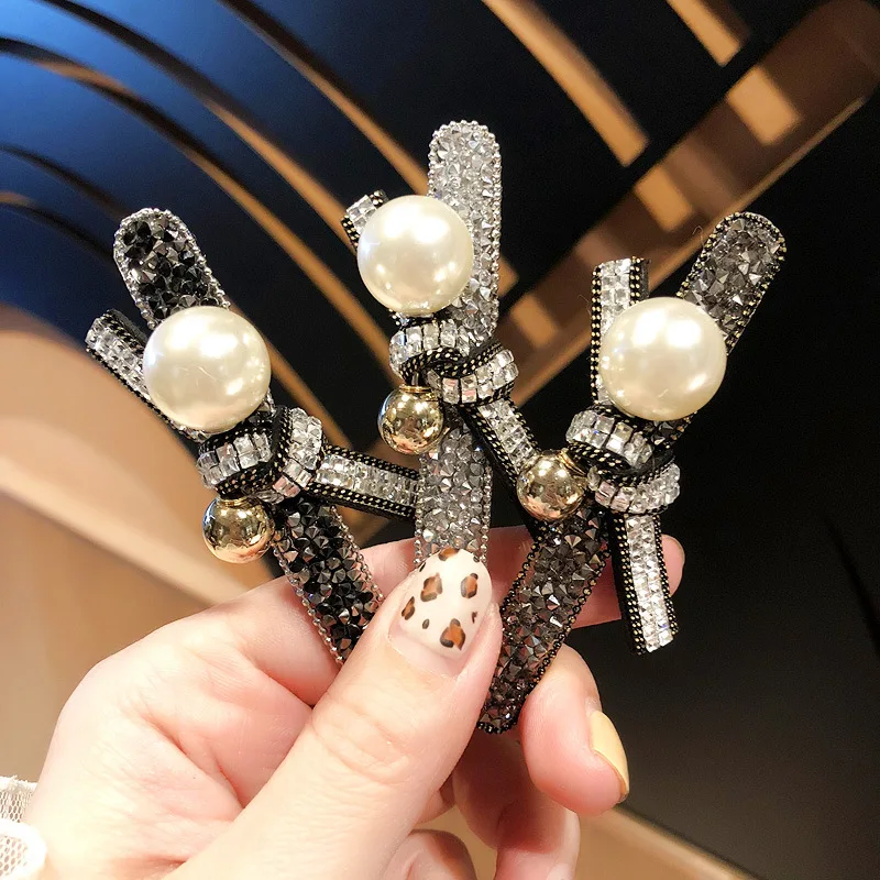 Luxury Crystal Pearl hair pins for women party hair decoration clips hair Clip accessories