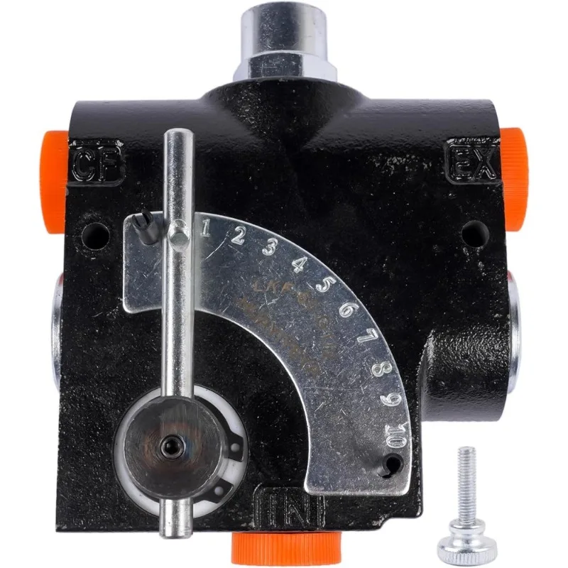 

Hydraulic Adjustable Flow Control Valve with Relief 1/2 NPT 500 to 3000 PSI 30GPM Ball Spring Port