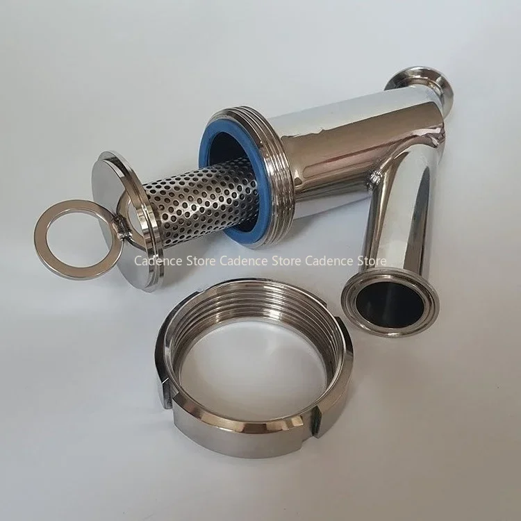 SS304 sanitary pipeline filter inline Y filter 19m-51mm pipe outer diameter Tri Clamp 50.5 64mm self-made pipe fittings