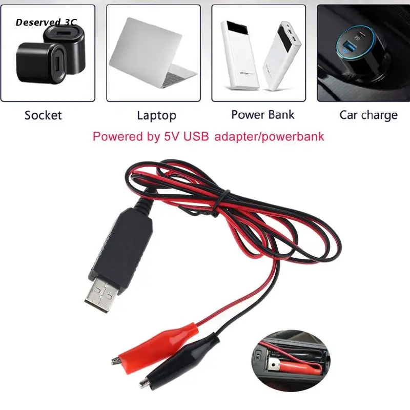 AA LR6 AAA LR03 C LR20 D Size Battery Eliminator 1.5/3/4.5V 1A USB Power Supply Cord Can Replace 1/2/3x 1.5V Battery 200cm