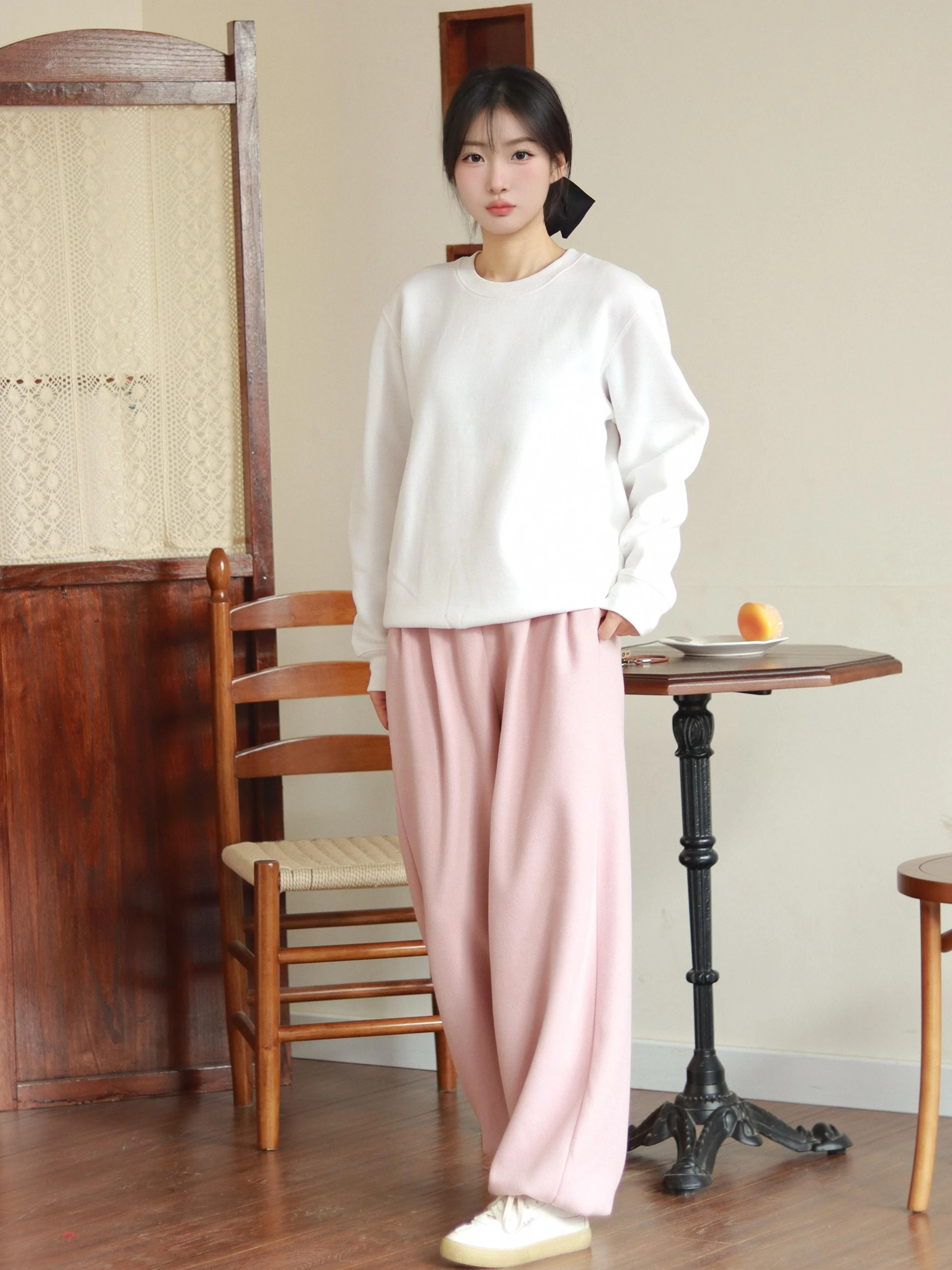 

Широкие брюки-фонарики с эластичной резинкой на талии Hanfu Sle Зимние женские брюки Thiened с кетом Традиционная культура Faion