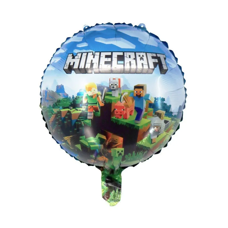 New Pixel Game Ballons 6pcs Set Birthday Party Number Balloons Decoration Props Ornaments Cartoon Aluminium Balloon Kids Gift
