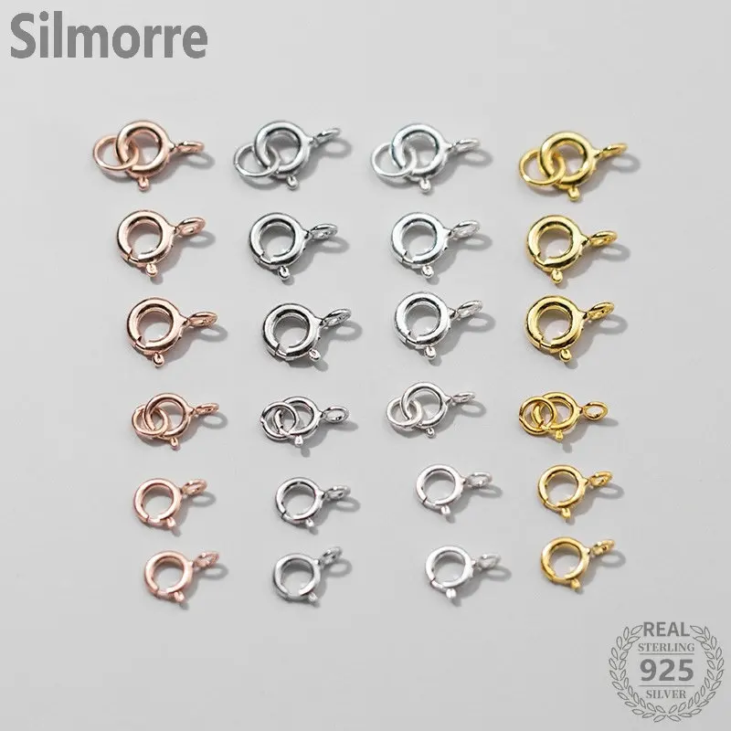 5Pcs 925 Sterling Zilveren Ronde Sluitingen Haken Diy Sieraden Maken Accessoires Bevindingen & Componenten