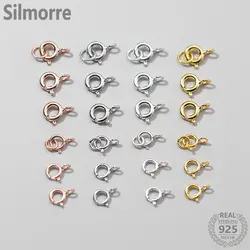 5Pcs 925 Sterling Zilveren Ronde Sluitingen Haken Diy Sieraden Maken Accessoires Bevindingen & Componenten