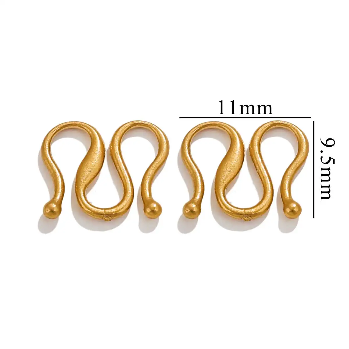 10pcs Stainless Steel Strong S M Shape Diy Necklace Clasps Hooks 18K gold plated End Clasps for Necklace Bracelet Jewelry Making