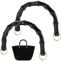 Handbag Handles Plastic Purse Handles U-Shape Bag Handle Replacement Purse Strap with Alloy D-Ring Clasp for Bag Making Shoulder