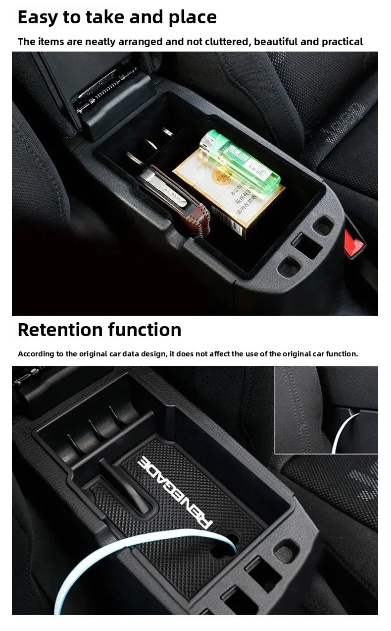 Für Jeep Renegade 2015 ~ 2017 2018 2019 2020 2021 2022 2023 2024 Auto Konsole Armlehne Versteckte Schwarz Lagerung box Innen Zubehör – Detail 6