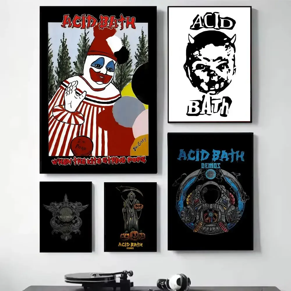 A-Acid Bath Death Painting Calligraphy Self Adhesive Wall Art Waterproof Print For Bedroom Hallway Home Decor