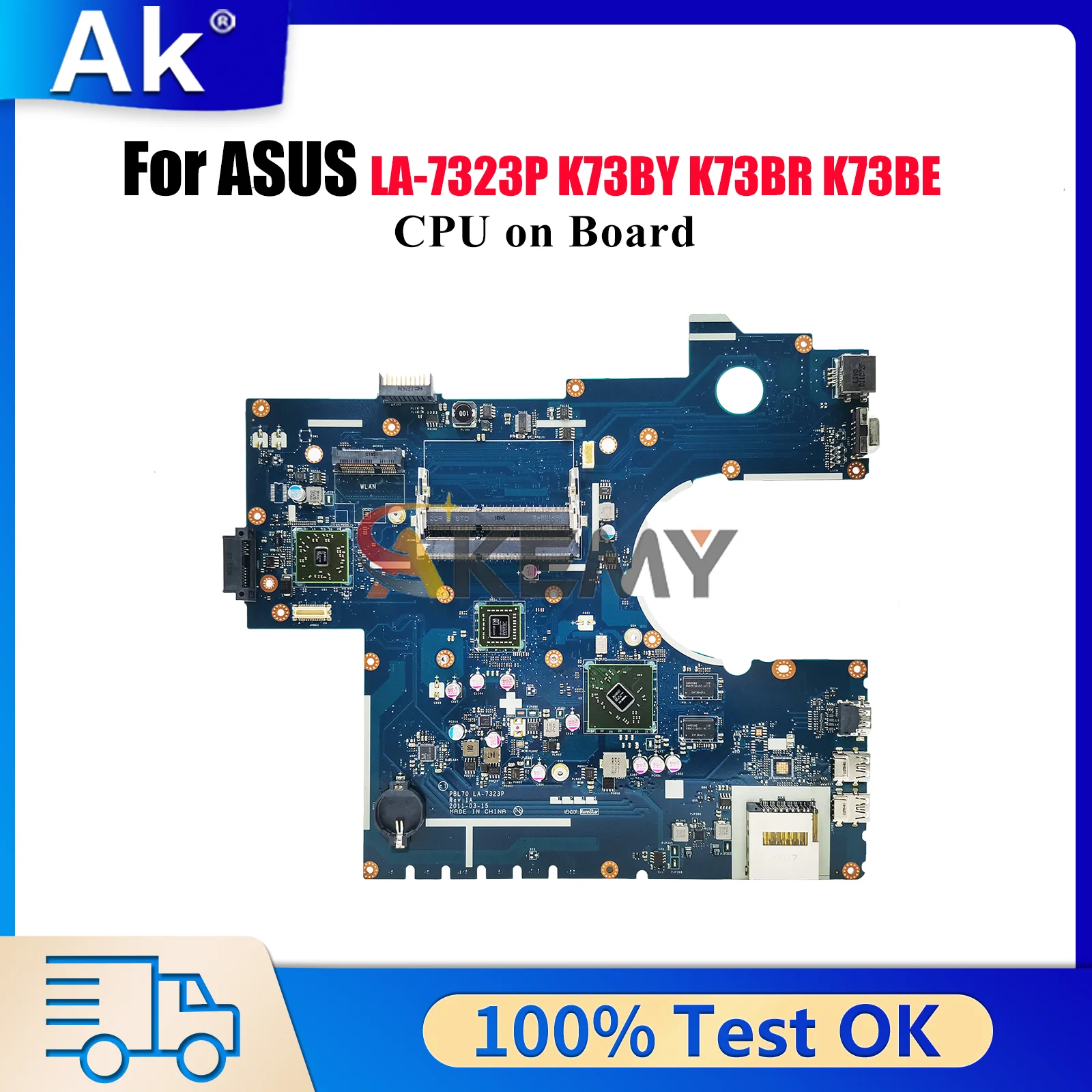

LA-7323P Материнская плата для ноутбука ASUS K73BE K73BR K73BY K73B Материнская плата для ноутбука с процессором 100% тестирование ОК быстрая доставка Высокое качество