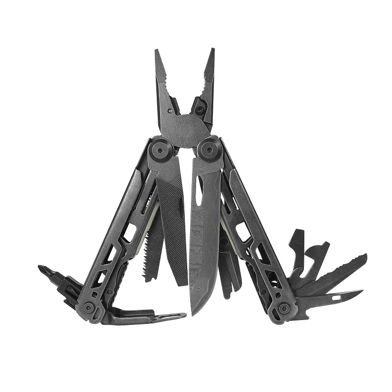 Daicamping DL13 Damasco acero EDC destornillador multiherramientas tijeras multifuncionales herramientas al aire libre alicates cuchillo plegable de supervivencia