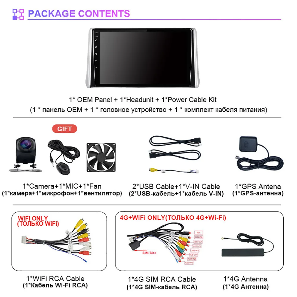 Android 16 For Toyota RAV4 XA50 2018 - 2020 Carplay Auto Car Radio Multimedia Player Plug and Play Navigation Ships in 24 hours