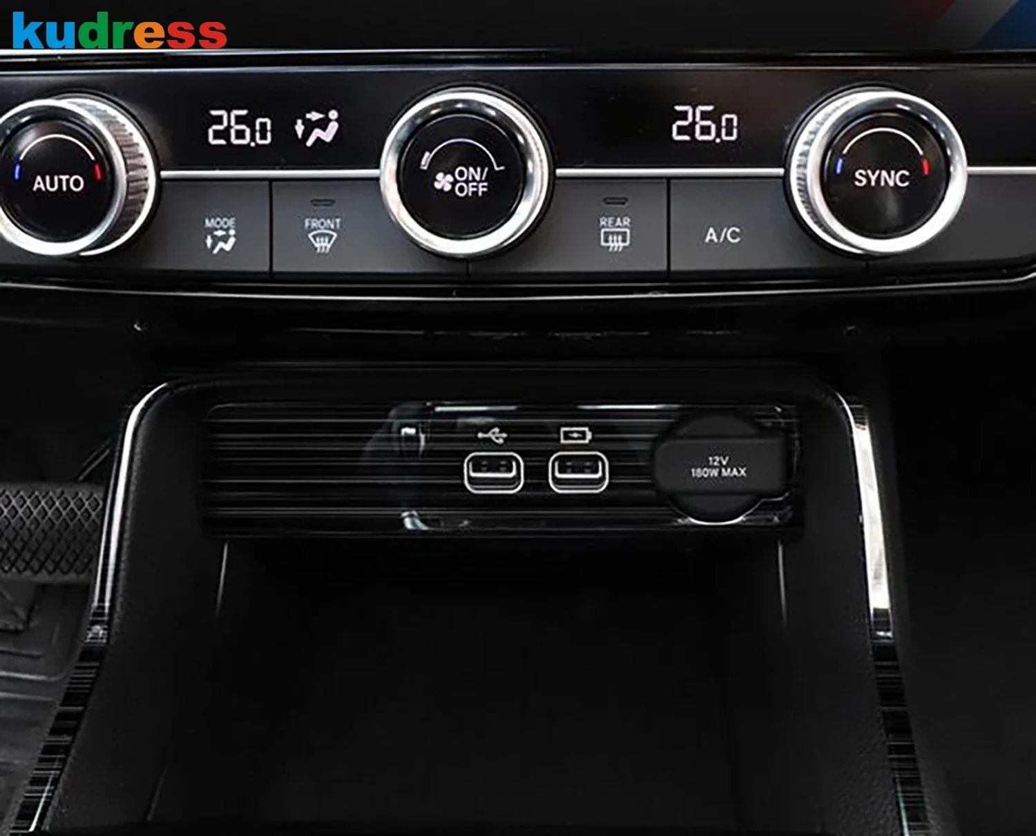 لهوندا سيفيك 11th سيدان 2022 2023 2024 الفولاذ المقاوم للصدأ سيارة مركز وحدة التحكم شاحن يو اس بي ميناء غطاء لوحة الكسوة الملحقات الداخلية #2