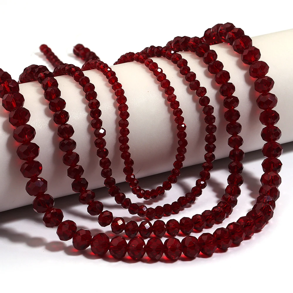 1 filo/lotto melograno rosso sfaccettato perline di cristallo boaco perline di vetro perline sparse per creazione di gioielli braccialetto collana fai da te