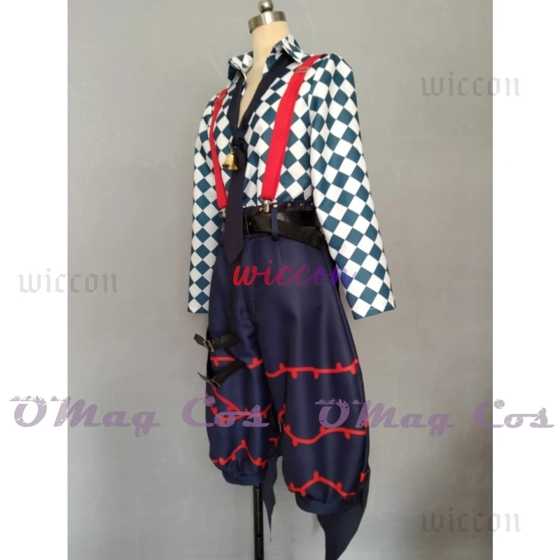 لعبة الشيطان بتلر لاتو باكا أزياء تنكرية لاتو زي مع جرس 1 متر شعر مستعار للهالوين كرنفال لعب الأدوار للرجال والنساء