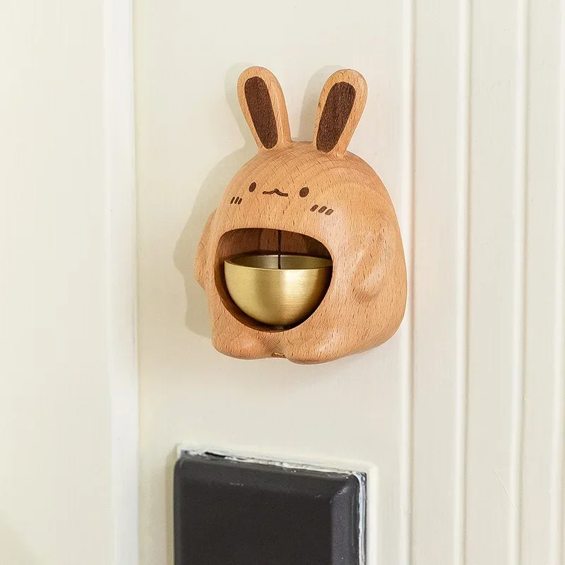 Rabbit doorbell bell copper bell dopamine wind chime decorative pendant opens at home Japanese healing ornament