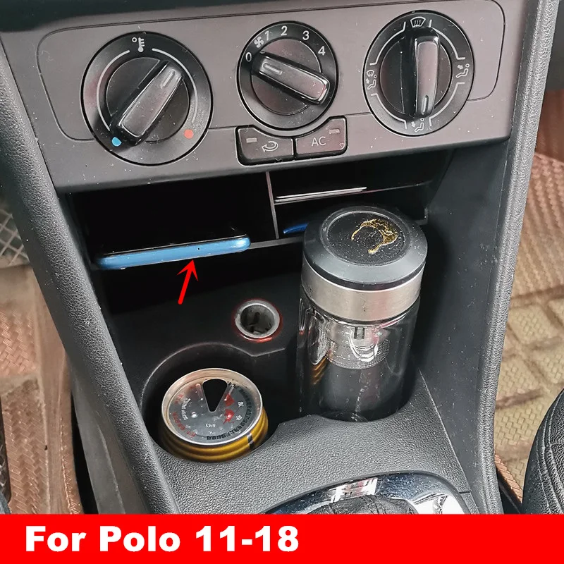 Dla VW Polo 6R 6C 2011-2018 LHD Akcesoria Wnętrze Przednia centralna warstwa do przechowywania sterowania