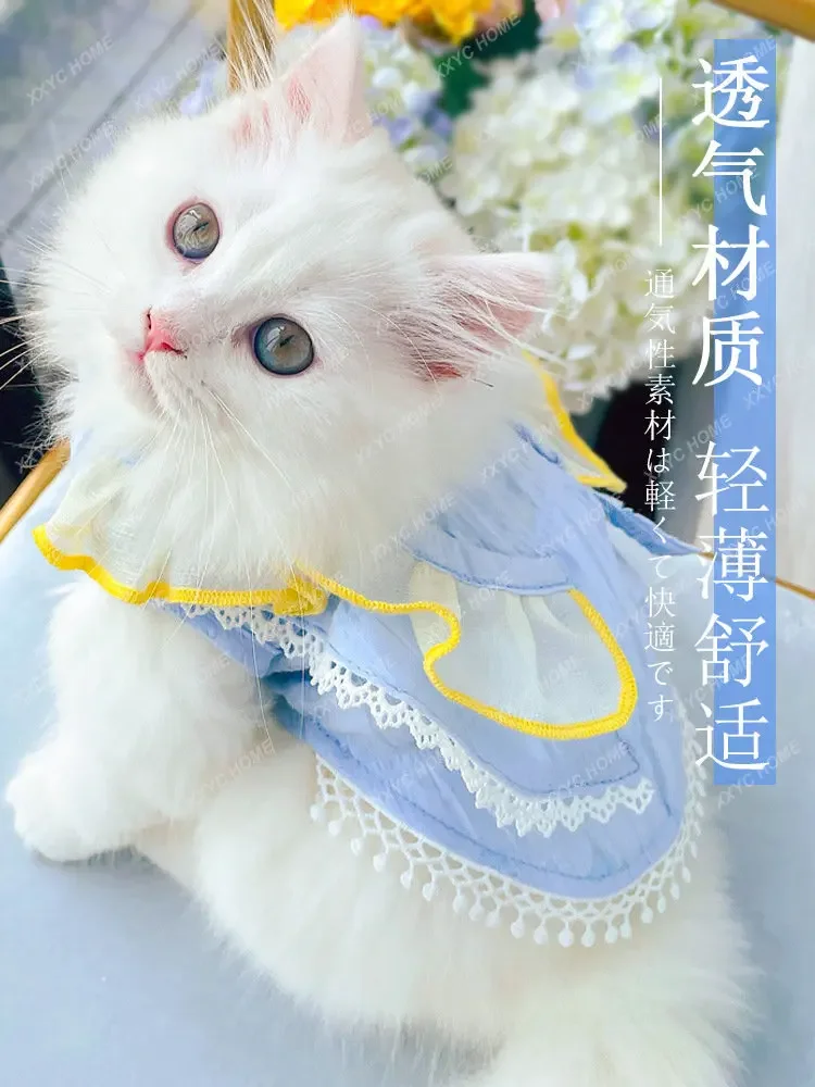 Cat Clothes Summer Ragdoll Dress Cute Kittens Dress Summer Pet Cat Kitten Vest pet products cat accessories pet supplies