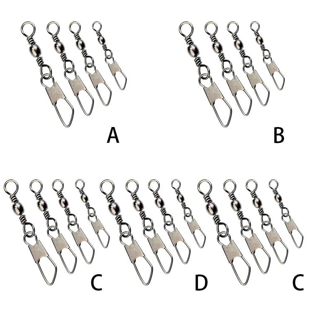 10 Pieces Fishing Swivel Connector Professional Fishhook Snap Set Tackle Fitting Replace Accessories B Shaped 30mm