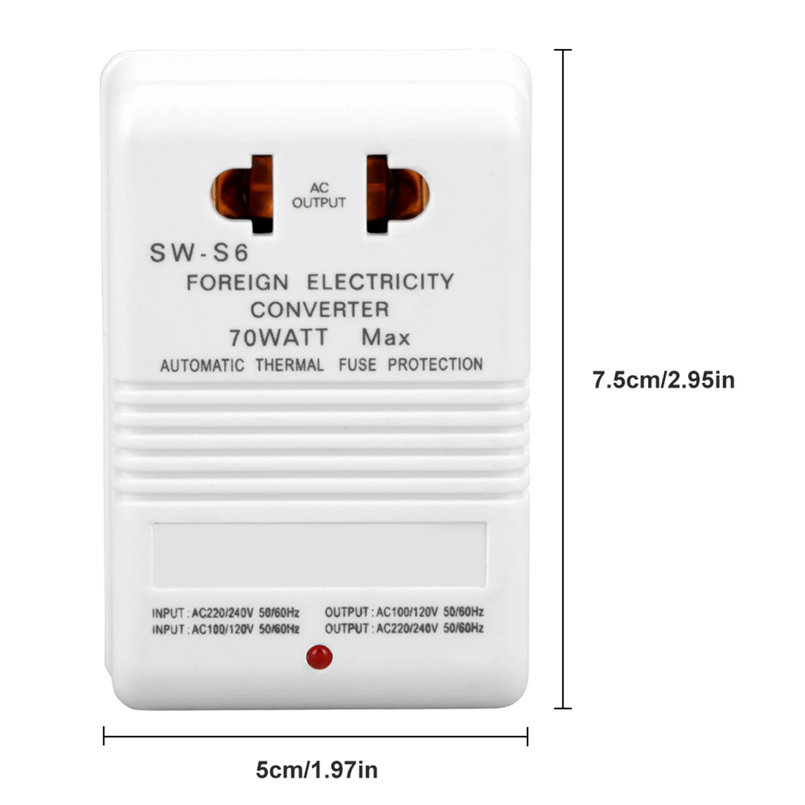 70W 110V/120V to 220V/240V StepUp&Down Voltage Converter Transformer (CN Standard Plug)