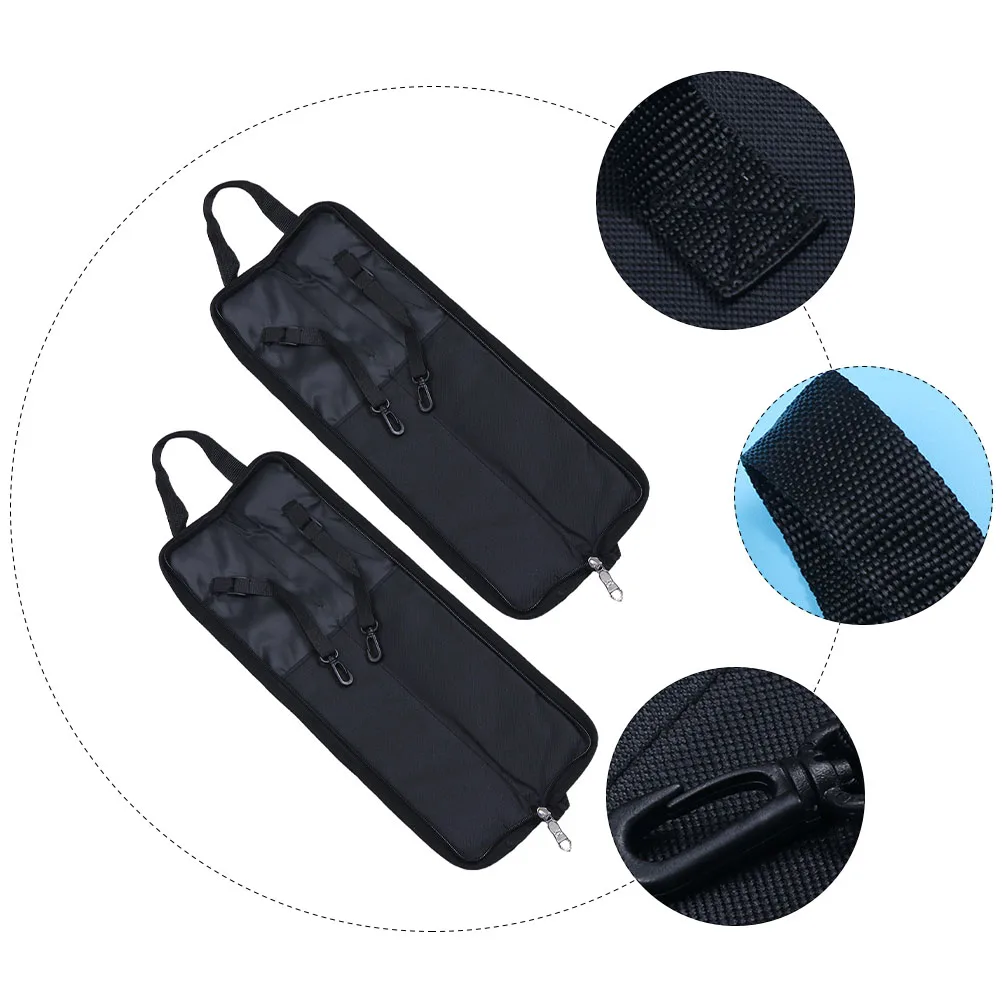 

2pcs Drumstick Bag Case Compact Storage Pouch Durable Carrying Bag For 4 Pairs Drumsticks With Handle Smooth Zipper Portable