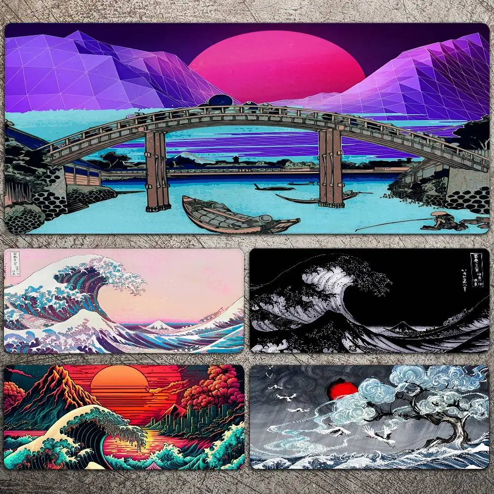 Japan Sea Wave XXL Mouse Pad Gamer Computer Mousepad Tablet Keyboard Gaming Accessories