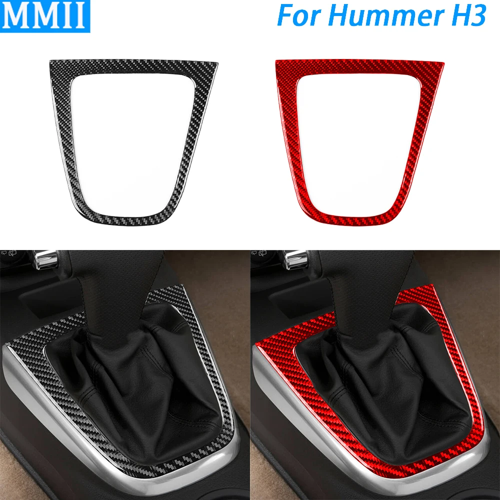 For Hummer H3 2006-2010 Real Carbon Fiber Center Gear Shift Panel Decorative Cover Car Interior Decoration Accessories Sticker