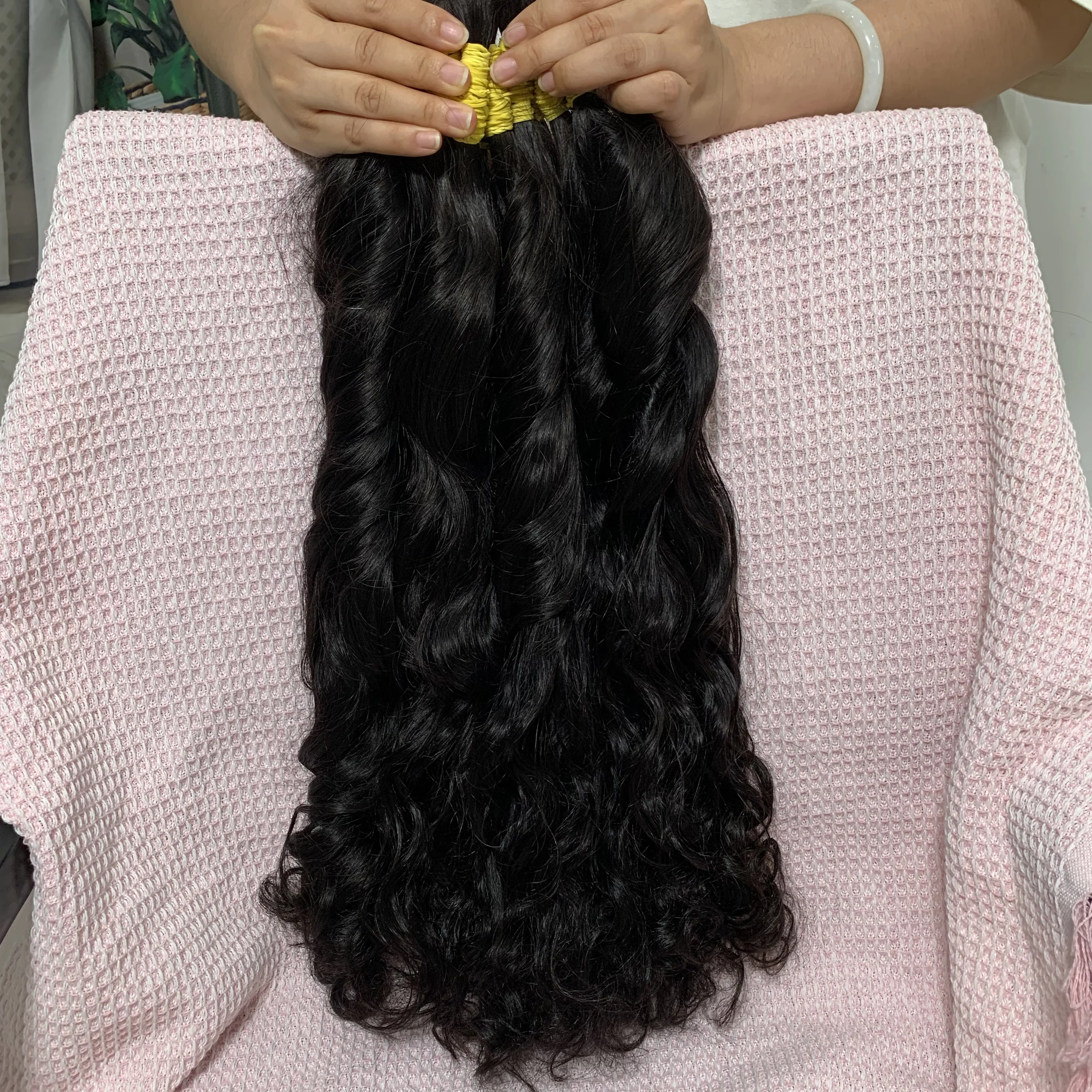 100% 인모 번들, 천연 블랙 베트남 레미 헤어 번들 30인치, 32인치 바디 웨이브 1, 3, 4 레미 헤어 번들 붙임머리