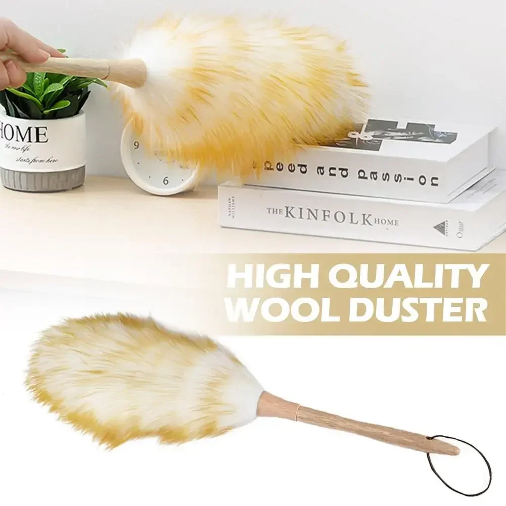 High Quality Wool Duster Anti-static Lambswool Feather Dust Household Dusting Soft Duster Brush Lambswool Furniture Mites