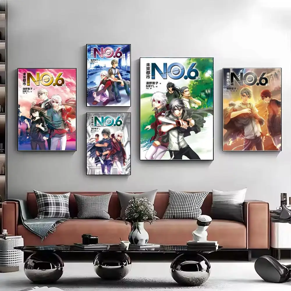 Anime Future city NO.6 Poster Aesthetic HD PP Paper Wall Art Prints Modern Living Room Bedroom Cafe Office Home Decor Gifts