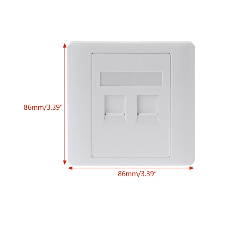 Concealed Ethernet Wall Plate 2 Ports CAT6 RJ45 Computer Telephone Power Outlet Wall Powerline Adapter Easy to Install