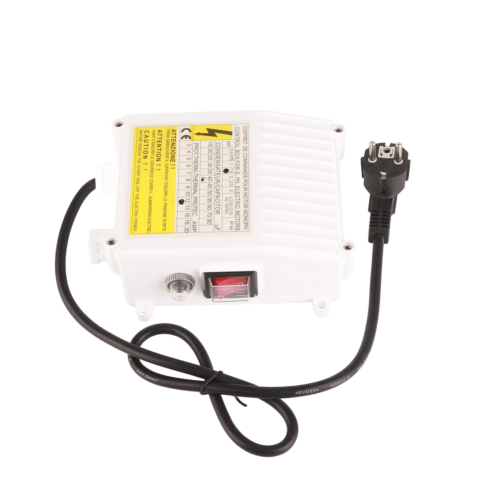 

Pump Control Box Bulit in Thermal Protection Circuit Breaker Controller for Deep Well Submersible Household Suction Pumps