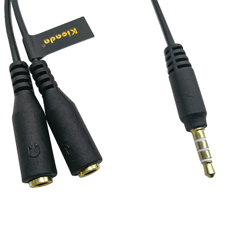 Canfon 4-Section TRRS to 3-section TRS Microphone Headphone Monitor One-part Cell Phone Cable Wireless System Audio Cable