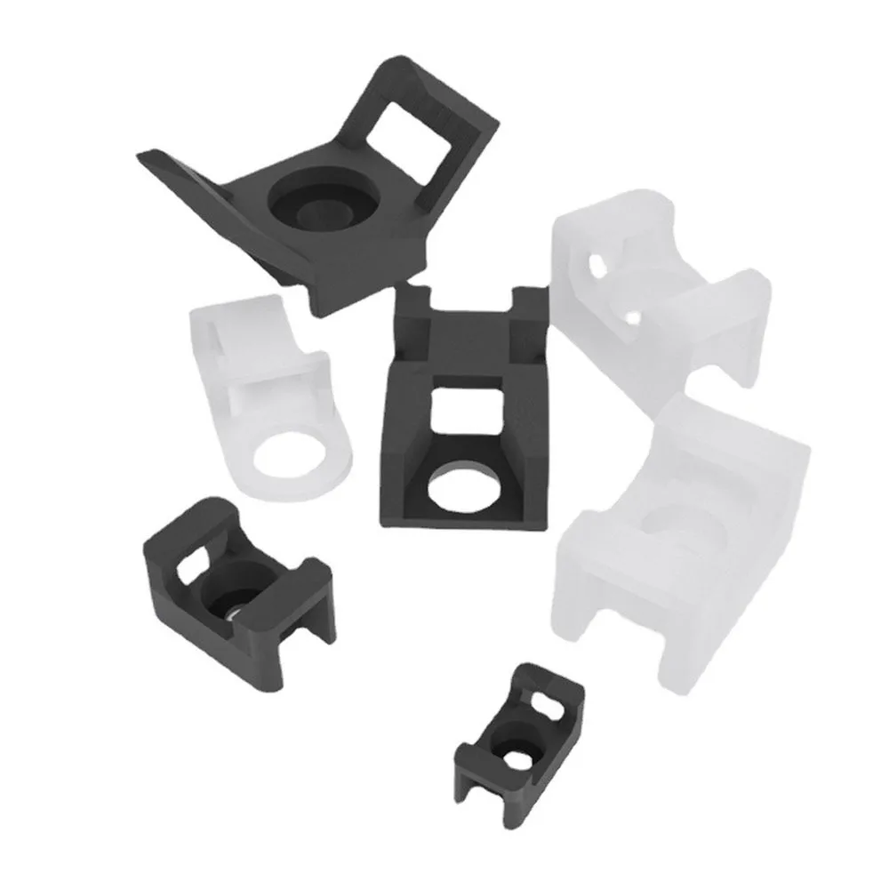 Cable Tie Mounts Seat Fixed Seat Wire Buddle Saddle Type Plastic Holder White Black STM HC-2 HC-4 Data Line Winder