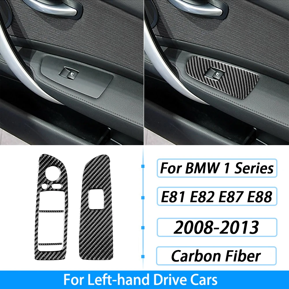 Voor BMW 1 Serie E81 E82 E87 E88 2008-2013 Koolstofvezel Stickers Automatische Versnellingspook Centrale Bedieningspaneel Power venster Lift