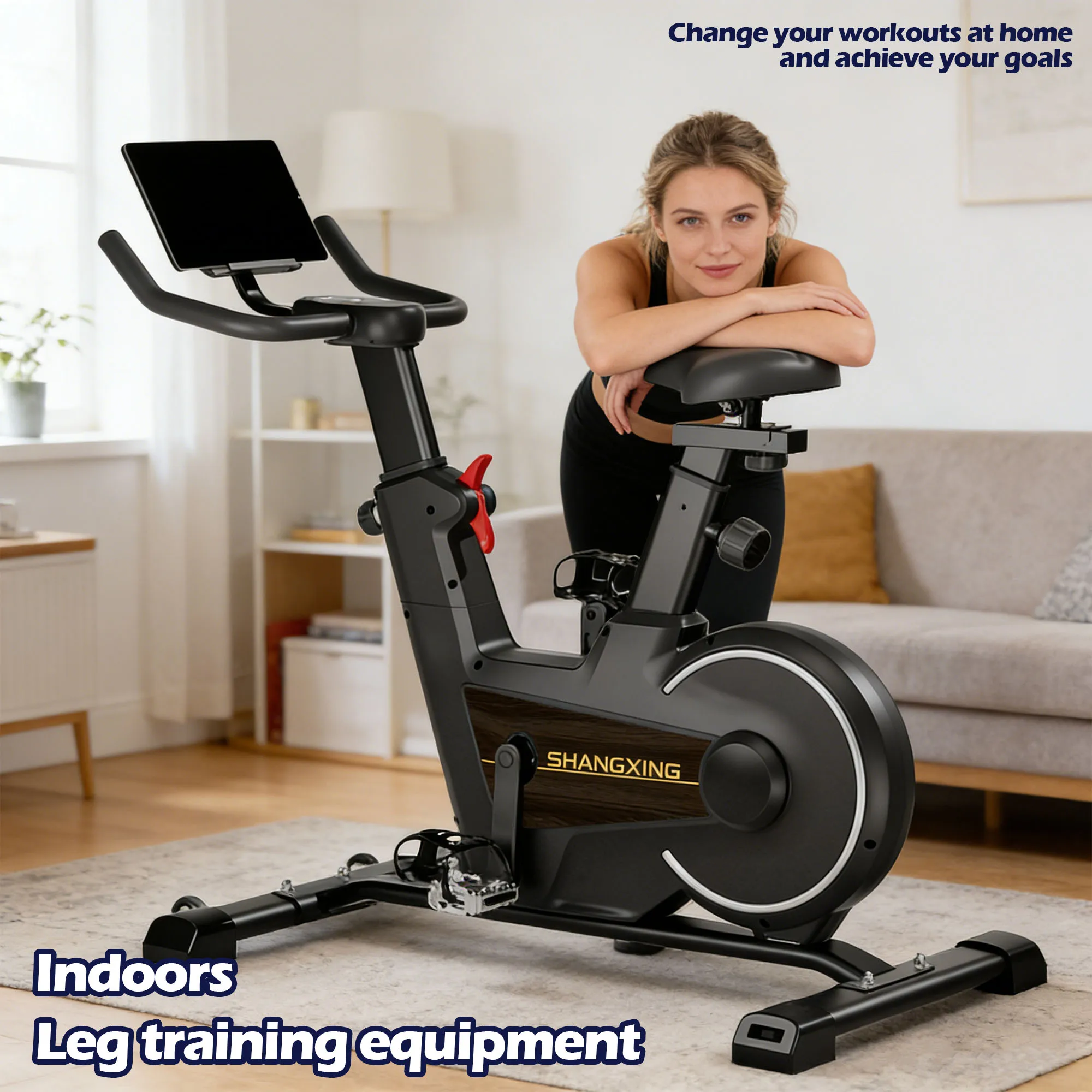 Indoor-Trainingsfahrrad, Leises Indoor-Spin-Bike, Magnetische Steuerung Einstellbarer Widerstand, für Aerobic-Training zu Hause, Maximale Belastung 160kg