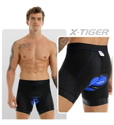 X-TIGER Cycling Shorts Men Cycling Underwear Summer Breathable Mesh Bicycle Underpants Shockproof GEL Pad MTB Bike Riding Shorts