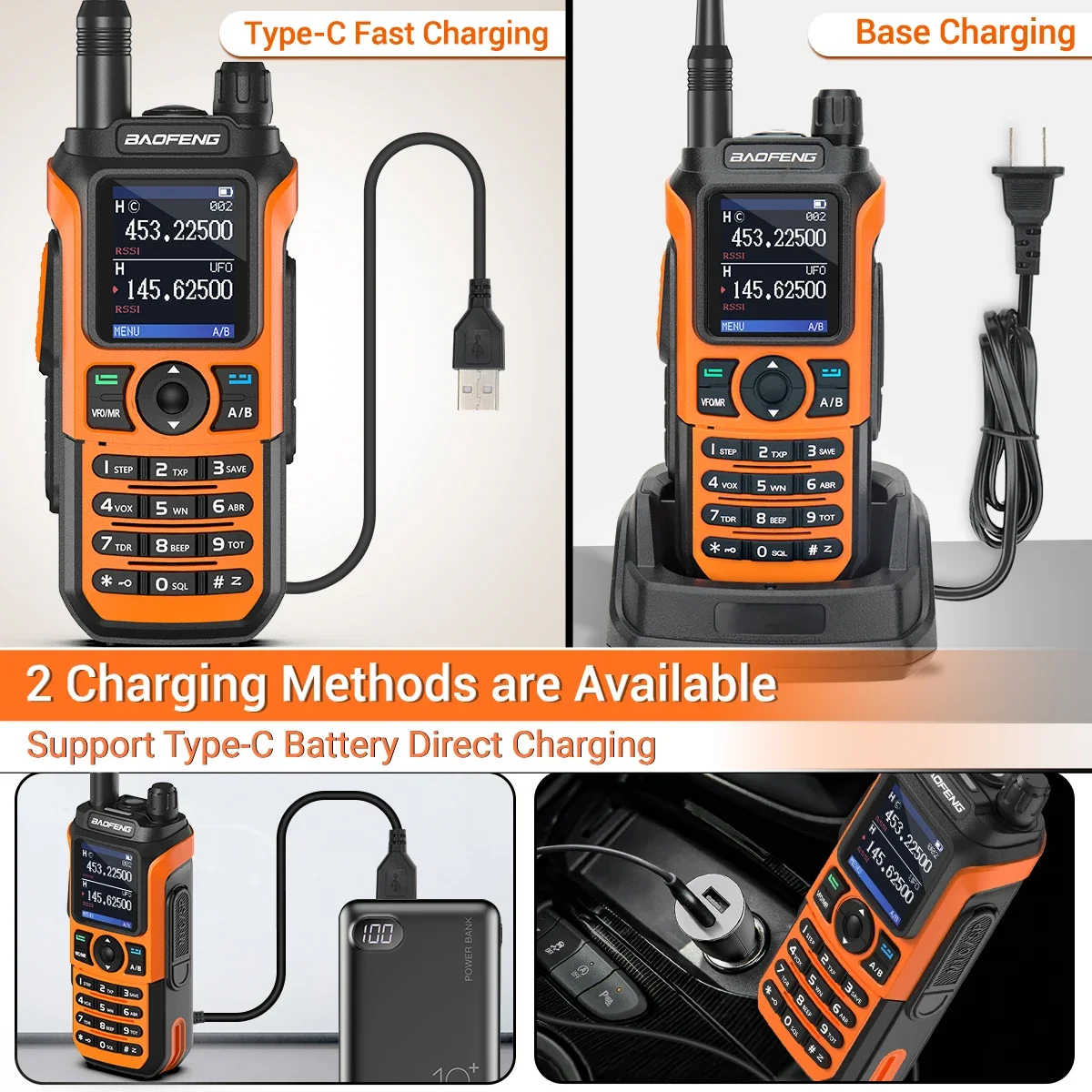 Baofeng UV-21 PRO V2 Walkie Talkie Long Range Wireless Copy Frequency Type-C Charger Tri band Powerful Waterproof Two Way Radio
