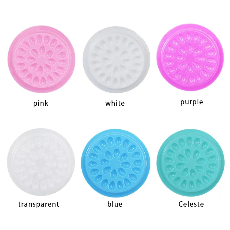 20/100pcs Eyelash Glue Stand Holder Eyelash Extension Supplies Adhesive Pallet Plastic Gasket Eye Lashes Glue Pads Makeup Tool