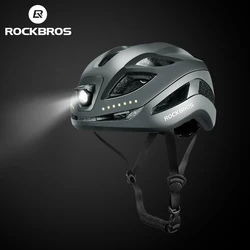 ROCKBROS-Capacete de Farol para Homens e Mulheres, Boné de Ciclismo, Integralmente Moldado, Luz, Esportes, Segurança, BTT