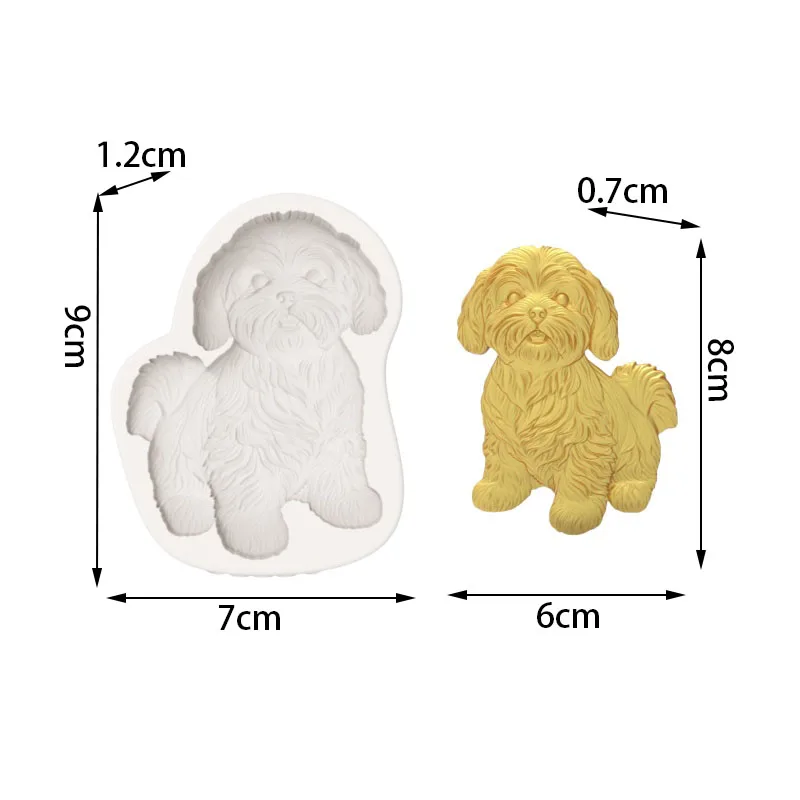 【Cute Puppy Silicone Baking Mold】3D Curly-Haired Puppy Shape Chocolate Candy Fondant Decoration Mold - view 3