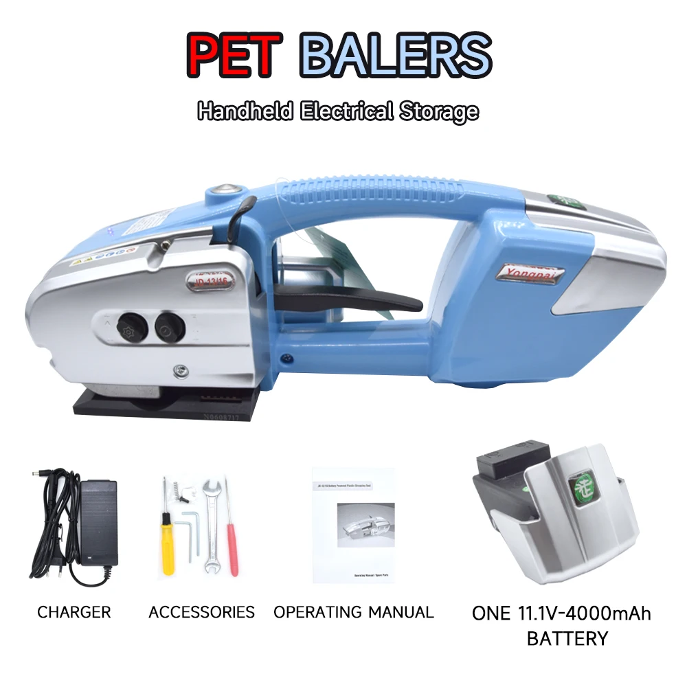 Handheld electrical storage PET Balers Strapping Machine for Strap Portable Packaging Tool Hot Melting JD13/16 With Battery