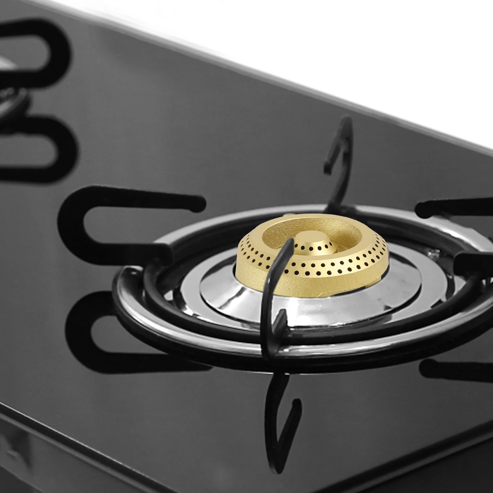 

1pcs Universal Cast Iron Stove Head Golden Durable Gas Burner Replacement Kitchen Accessories Stable Heat Output Outdoor Camping