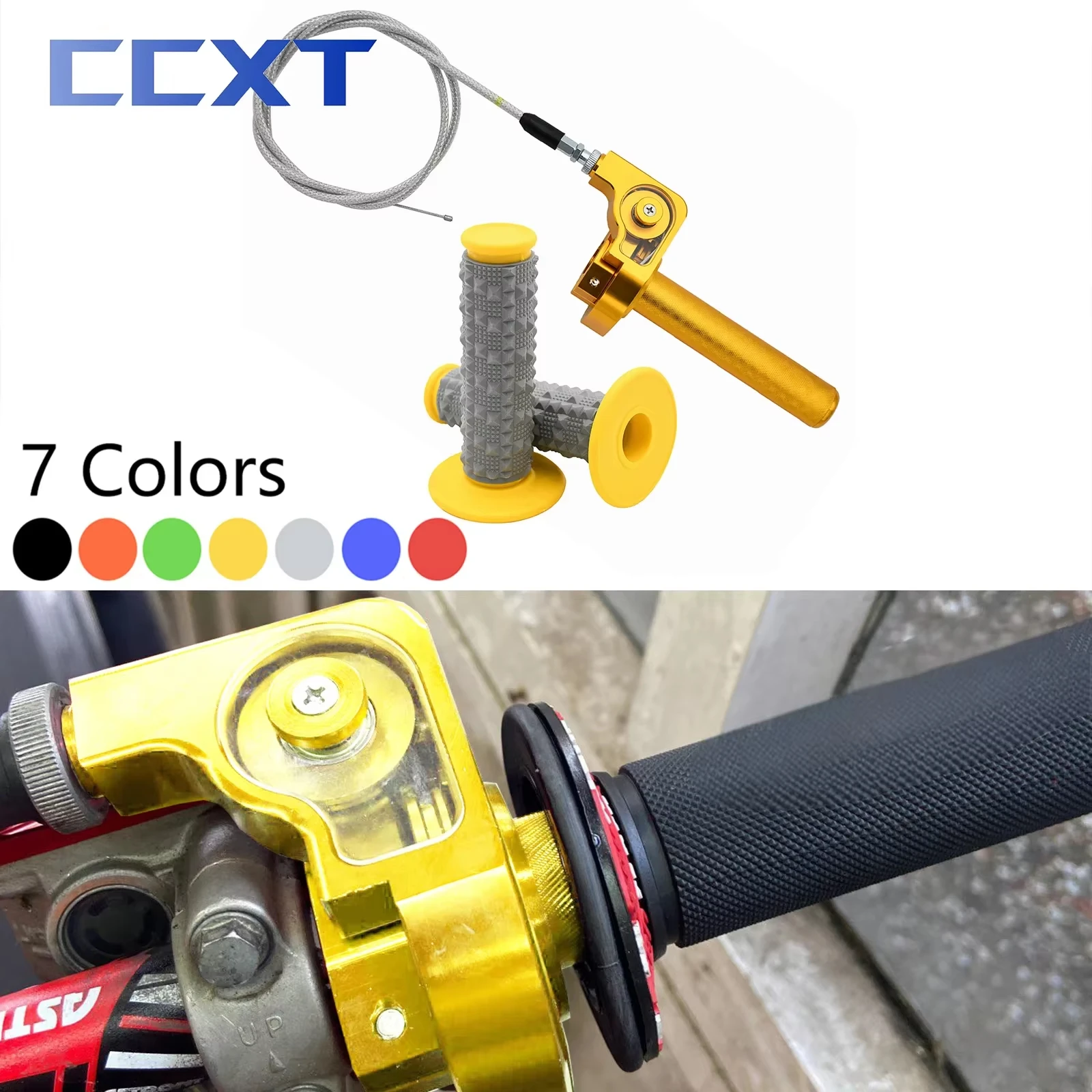 

22mm Universal Motorcycle Handle Grips Throttle Cable CNC Quick Turn Throttle Grips For Honda CRF CR XR CBR Yamaha Suzuki KTM