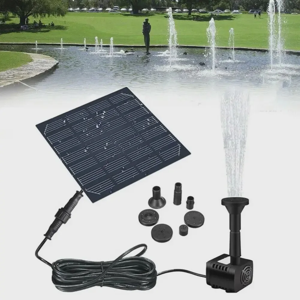 for versatile Outdoor Water Feature for Solar Fountain Solar Fountain Pump Tempered Glass Panel Four Nozzle Types Design