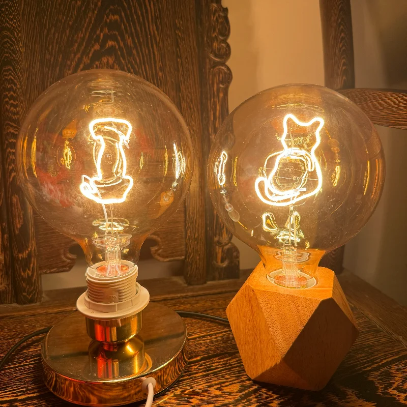 Edison Light Bulb Soft Filament Light G125 LOVE HOME Cat 220V Personalized Creative Letter Light Warm Yellow Decorative Lamps