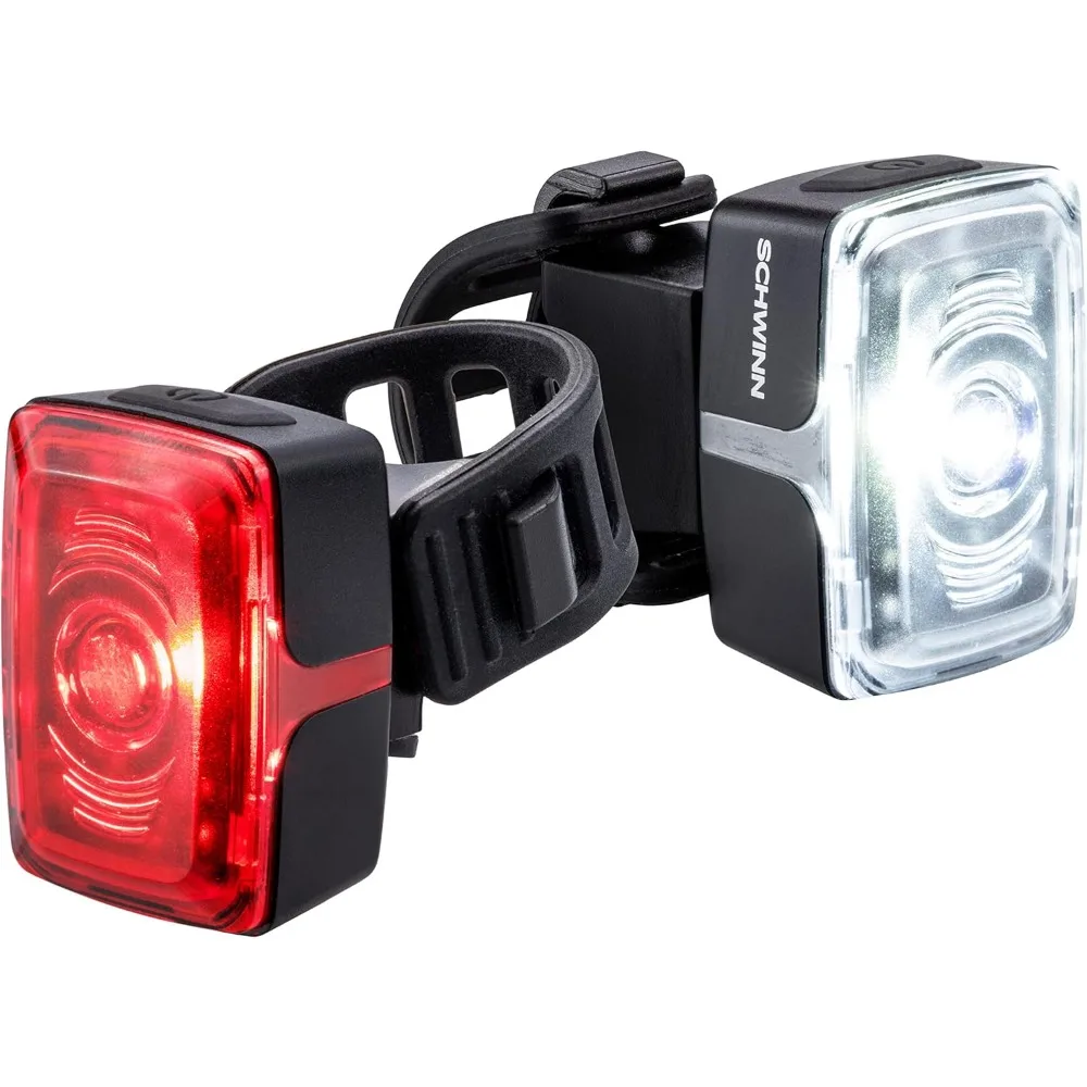 

LED Bike Light Headlight and Taillight Accessory Set, USB Rechargeable, 75 Foot Beam Distance